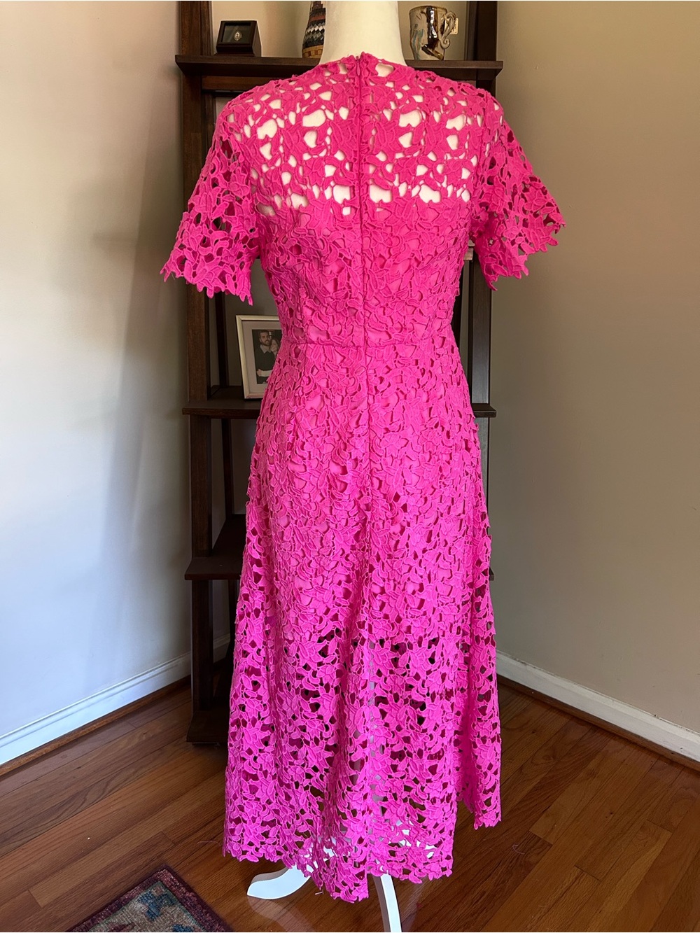 Endless Rose Bright Pink Lace Midi Dress - Picture 3 of 5